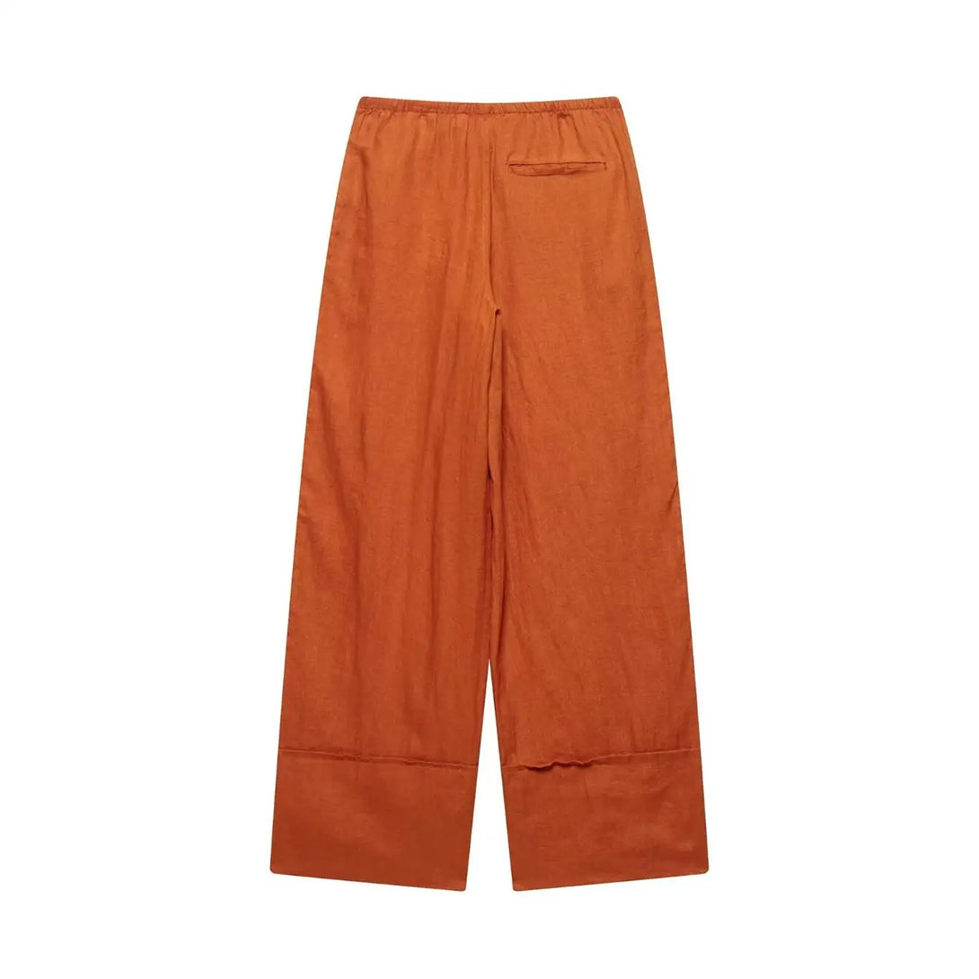 Tfmln 2025 conjuntos de calças blusa feminina escritório senhoras elegante manga longa casual camisa solta perna larga calça ternos roupas simples