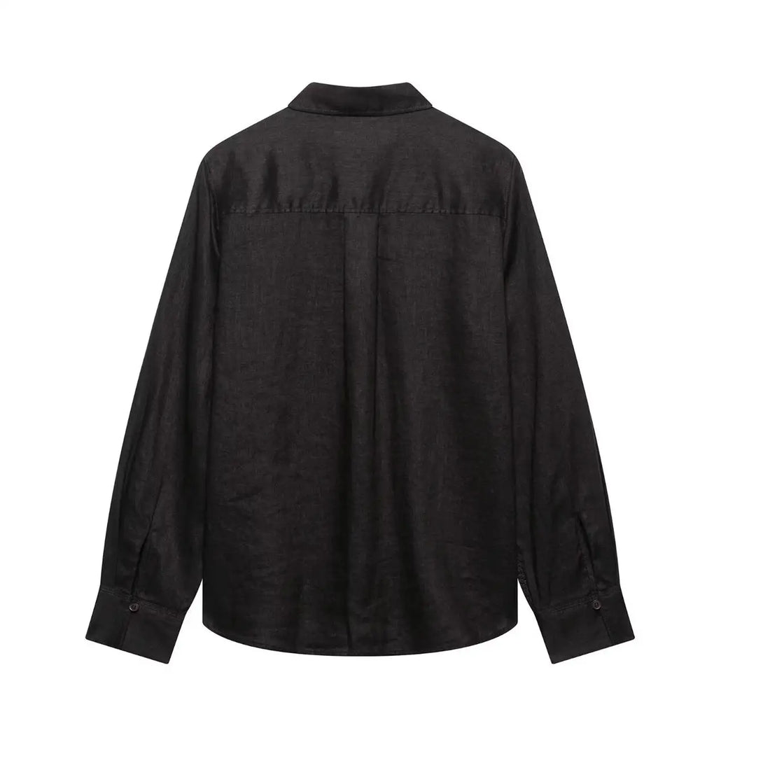 Tfmln 2025 conjuntos de calças blusa feminina escritório senhoras elegante manga longa casual camisa solta perna larga calça ternos roupas simples