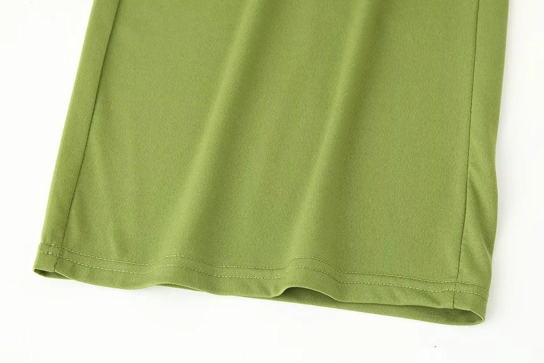 Feminino chique calças sólidas terno sem costas com plissado assimétrico decoração sling top + cintura elástica caída calças de perna larga