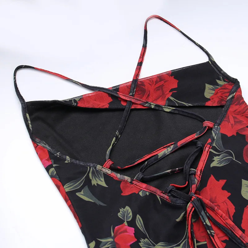 Flores impressão cinta de espaguete vestidos feminino temperamento pacote hip bodycon vestido longo moda sexy sem costas senhora magro vestidos