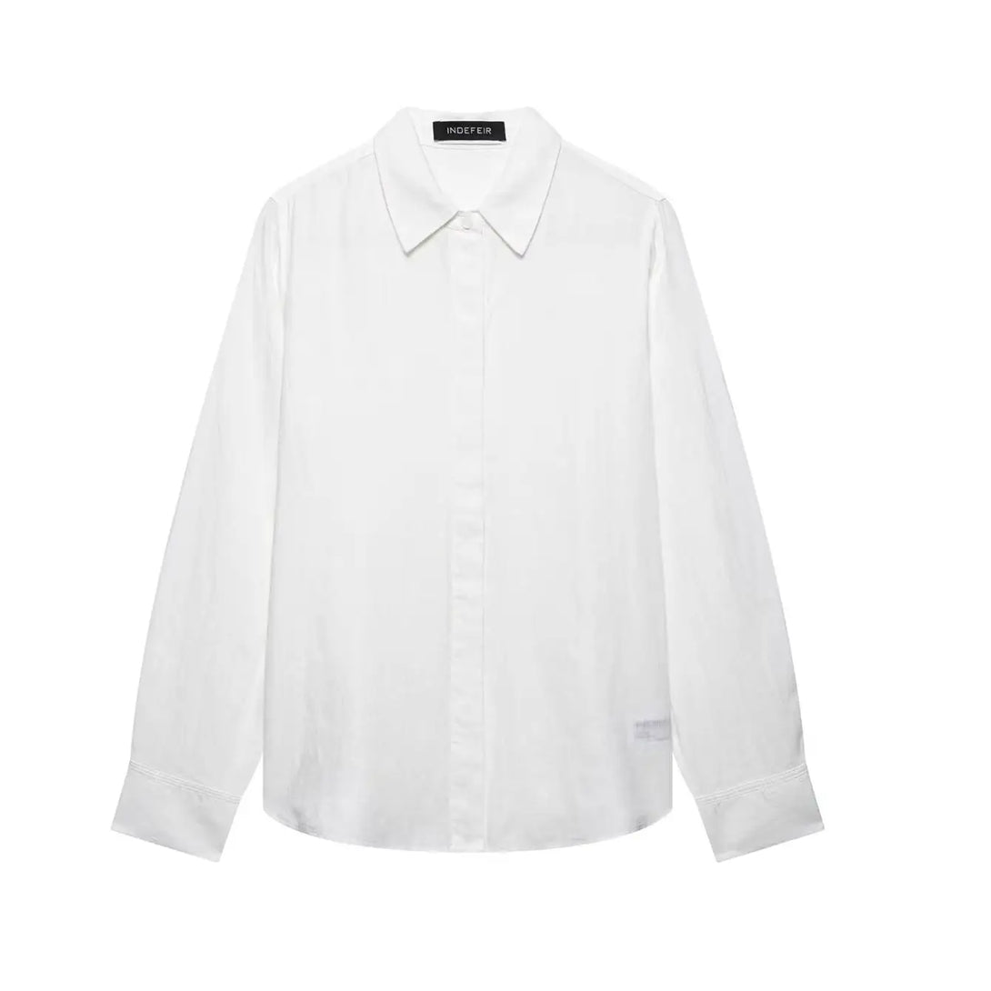 Tfmln 2025 conjuntos de calças blusa feminina escritório senhoras elegante manga longa casual camisa solta perna larga calça ternos roupas simples