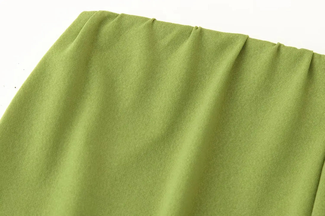 Feminino chique calças sólidas terno sem costas com plissado assimétrico decoração sling top + cintura elástica caída calças de perna larga