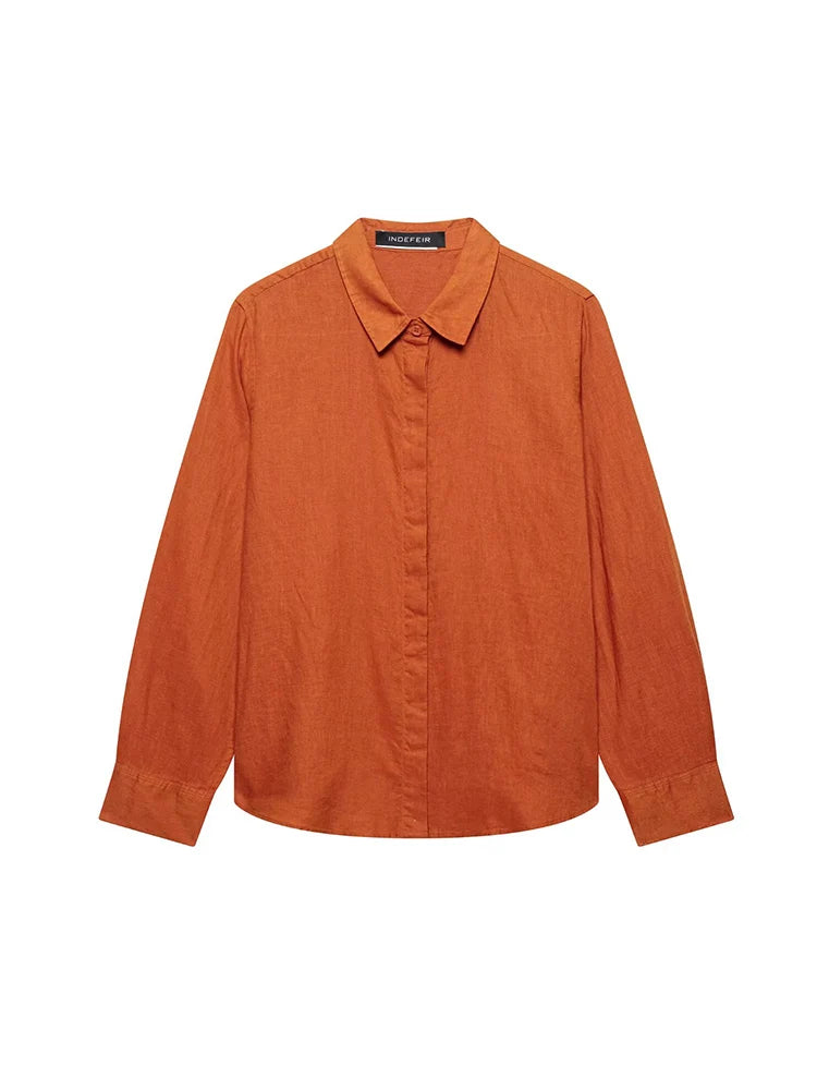 Tfmln 2025 conjuntos de calças blusa feminina escritório senhoras elegante manga longa casual camisa solta perna larga calça ternos roupas simples