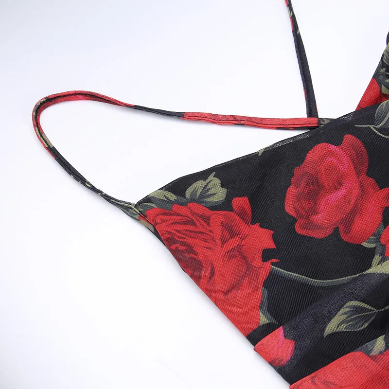 Flores impressão cinta de espaguete vestidos feminino temperamento pacote hip bodycon vestido longo moda sexy sem costas senhora magro vestidos