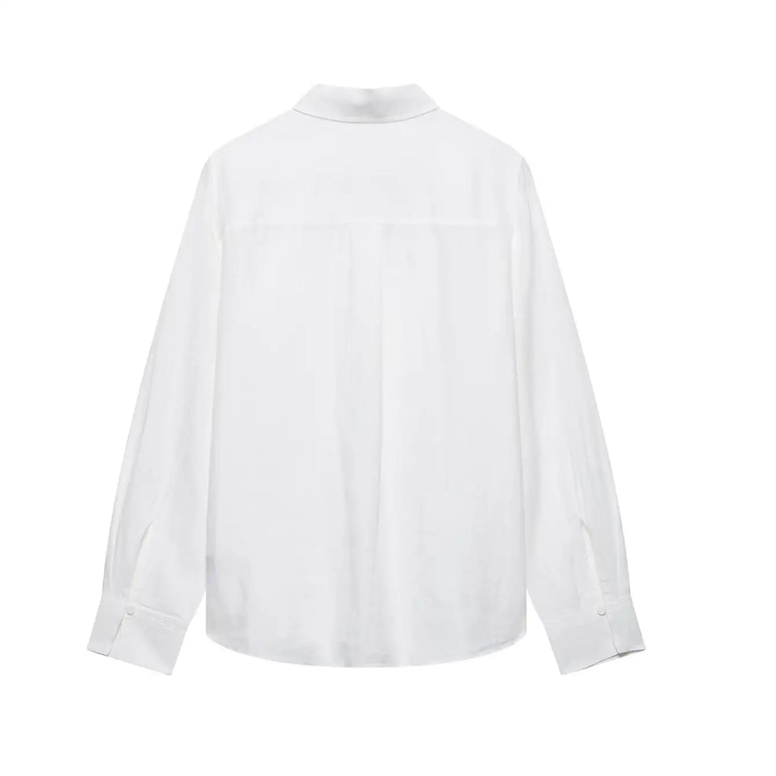 Tfmln 2025 conjuntos de calças blusa feminina escritório senhoras elegante manga longa casual camisa solta perna larga calça ternos roupas simples