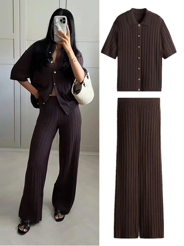 Conjunto Feminino Elegante Confortável com Camisa e Calça Soltinho